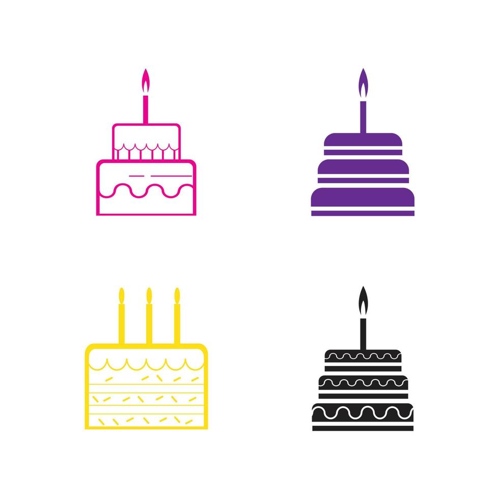 birthday cake logo vector