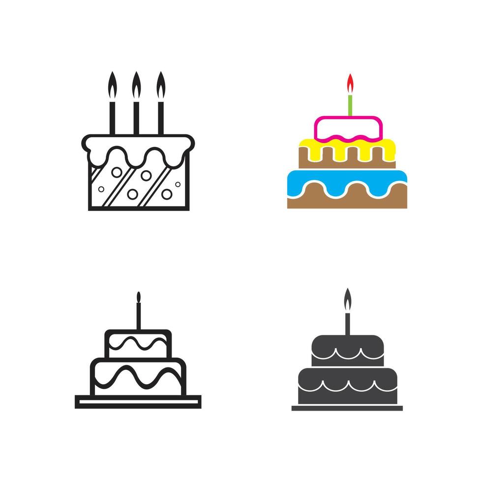 birthday cake logo vector