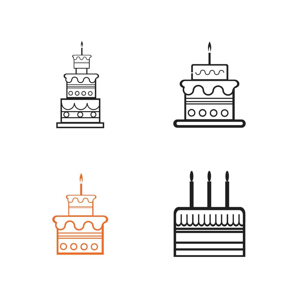 birthday cake logo vector