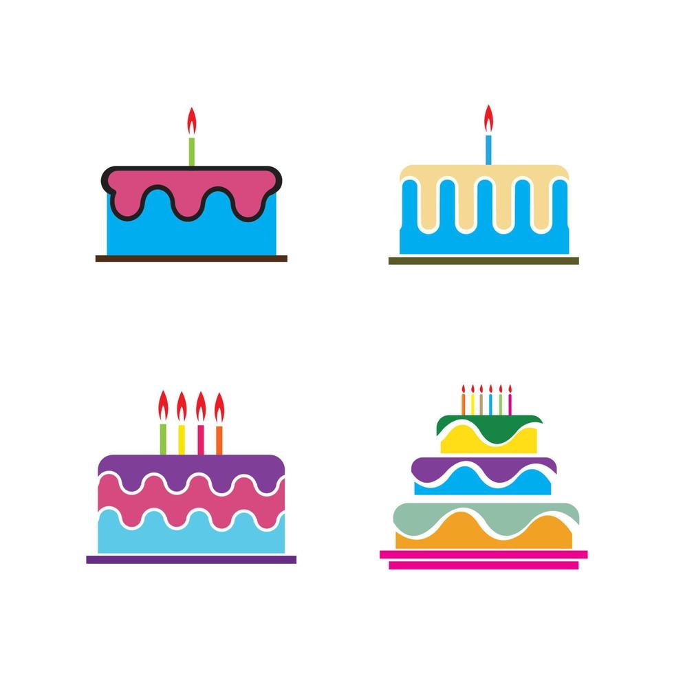 birthday cake logo vector