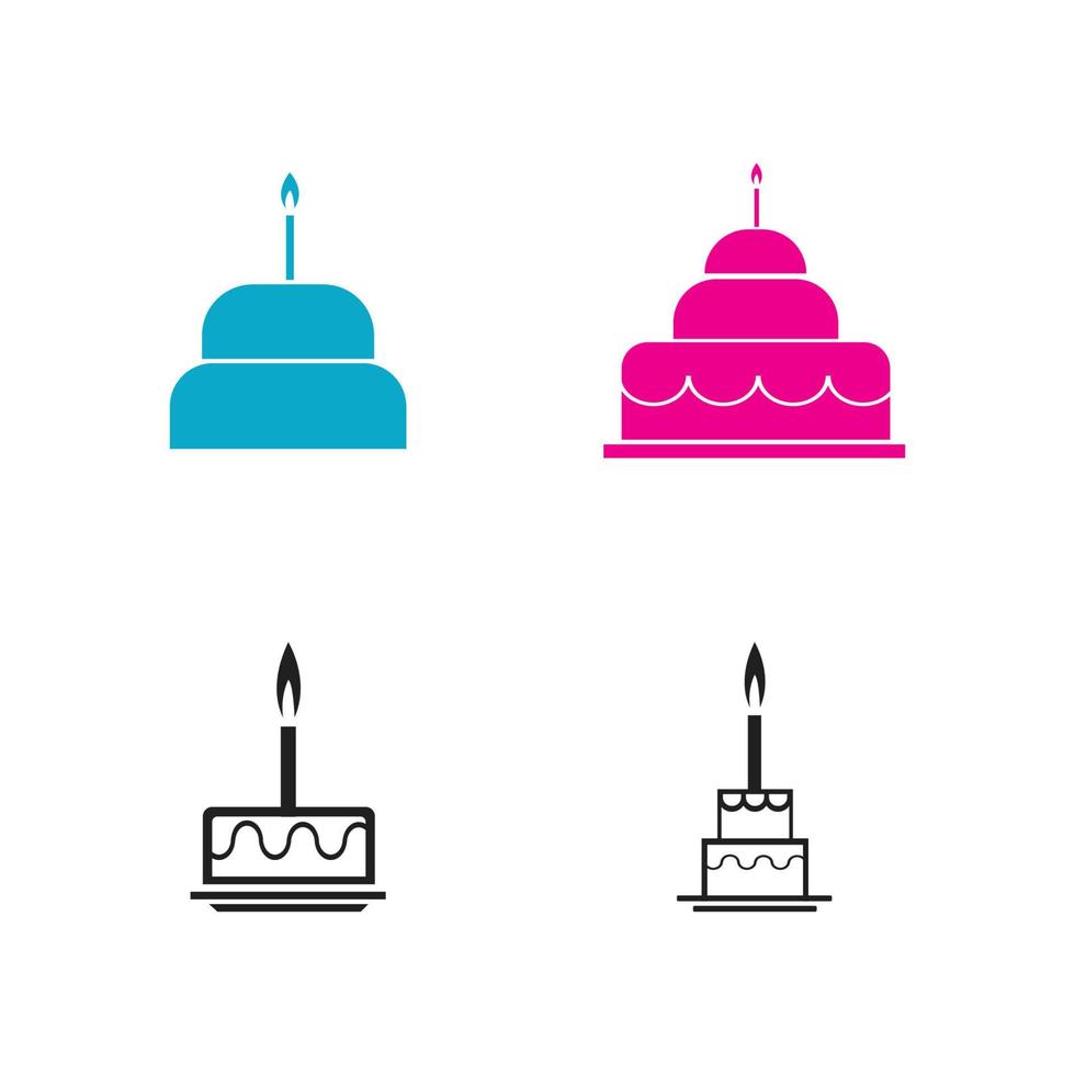 birthday cake logo vector