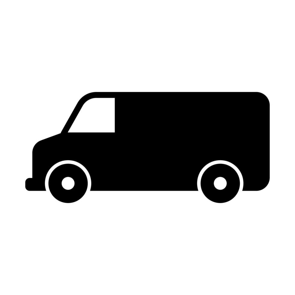 icono de transporte de silueta de mini van vector