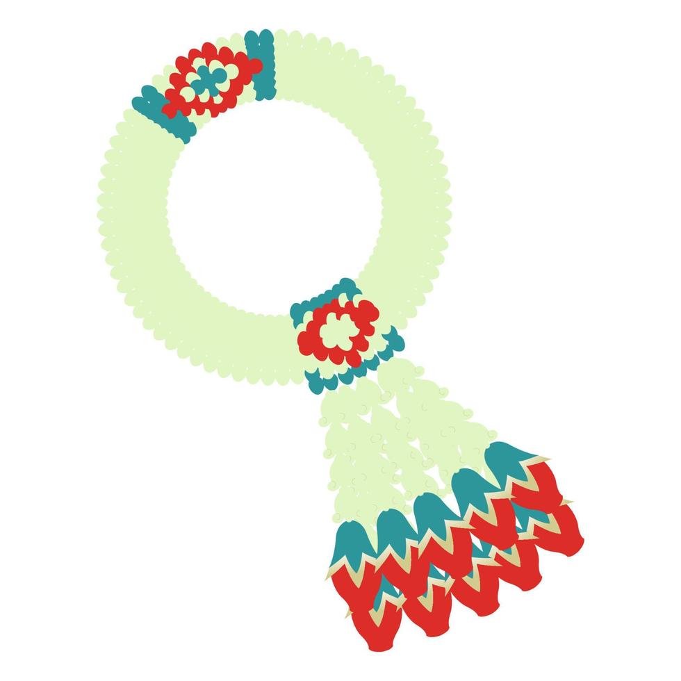 clip art of thai garland with cartoon design vector
