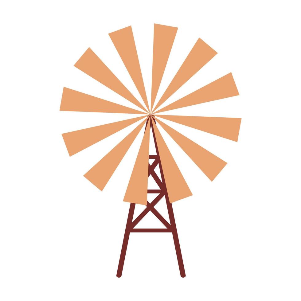 clip art of windmill with cartoon design vector