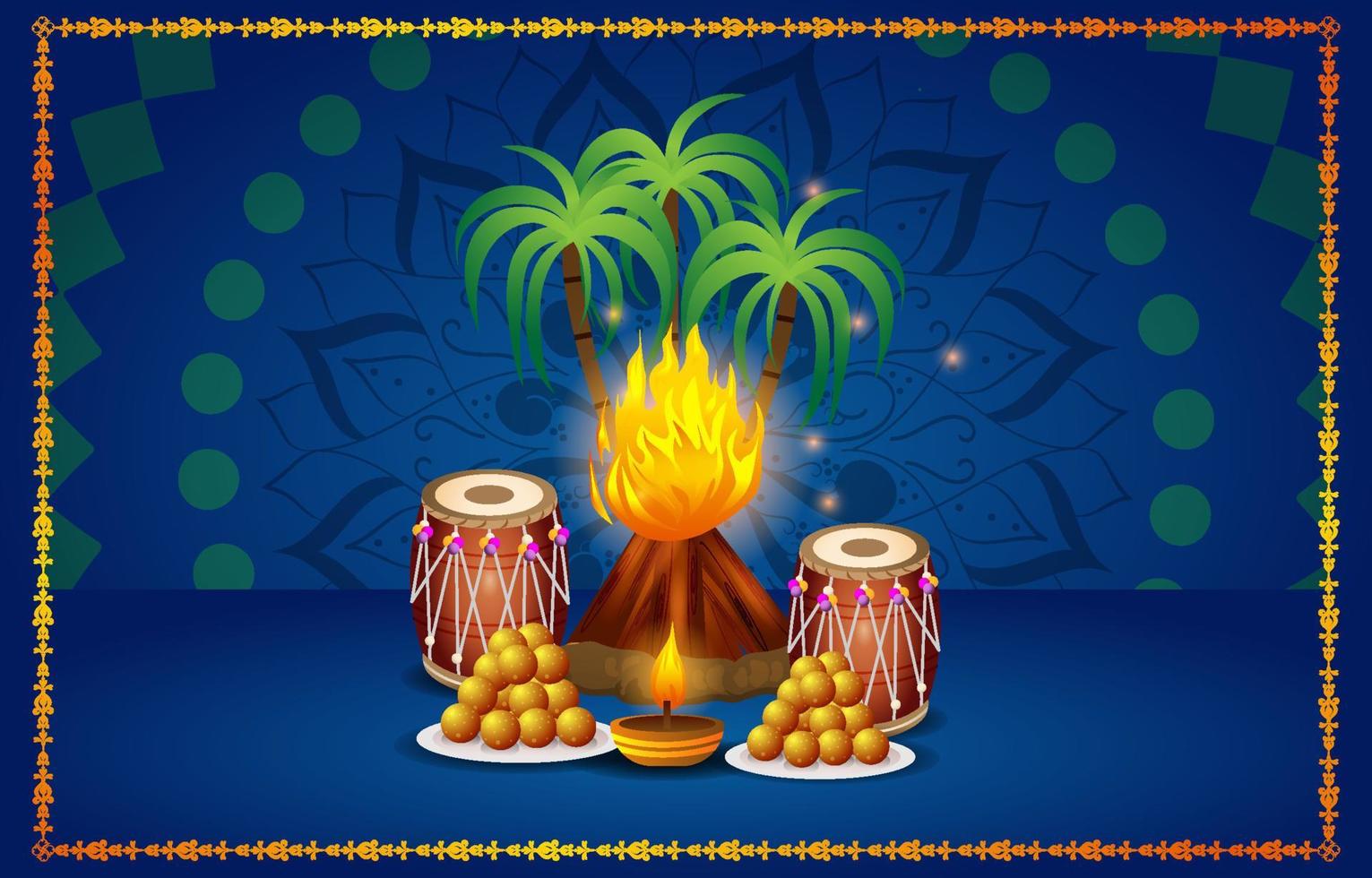 Lohri Festival Background vector