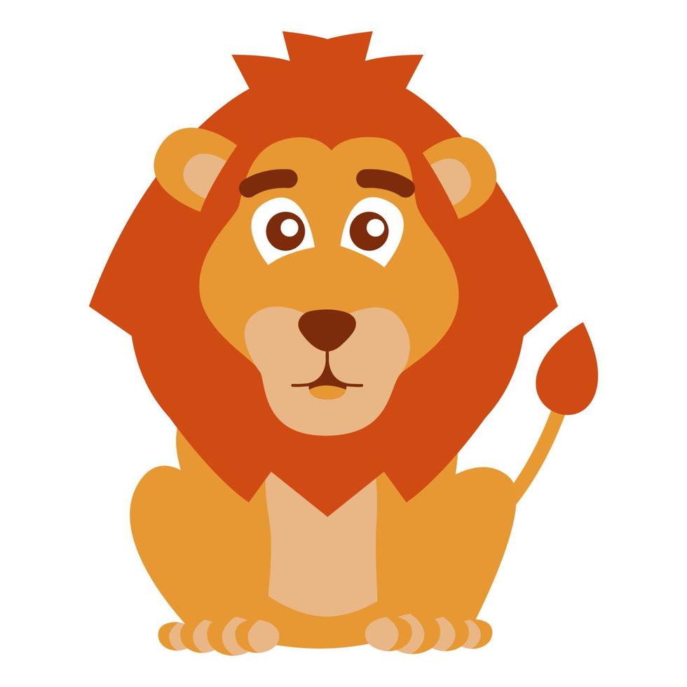 clip art of lion with cartoon design vector