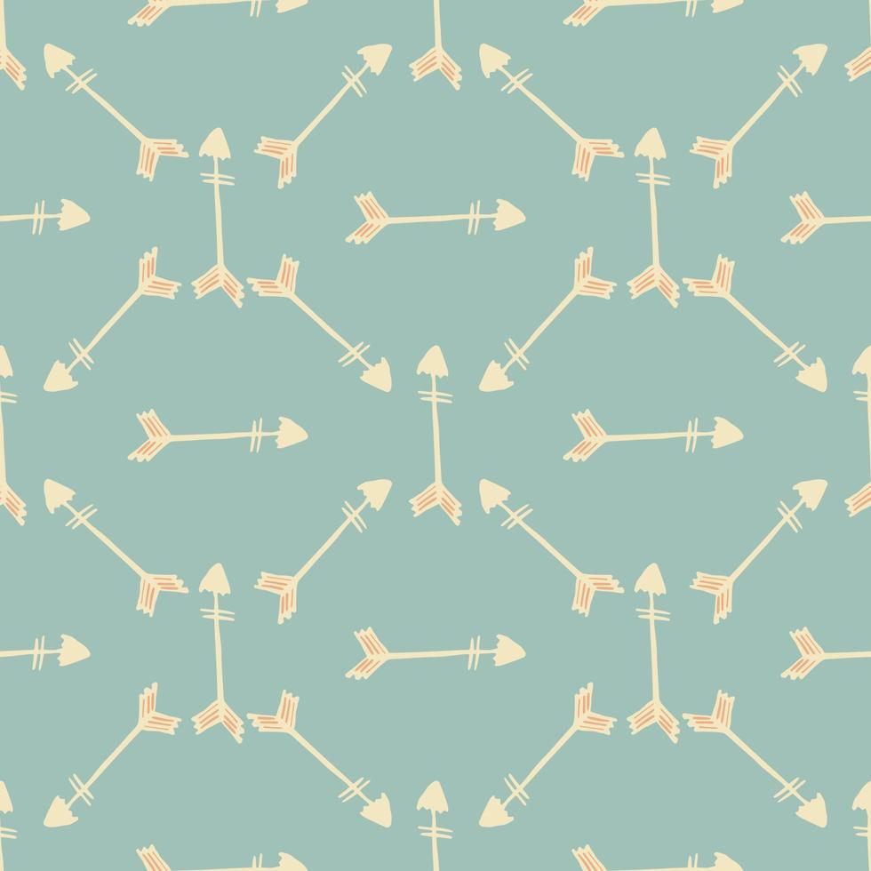 Geometric arrows seamless pattern. Hand drawn tribal endless wallpaper in doodle style vector