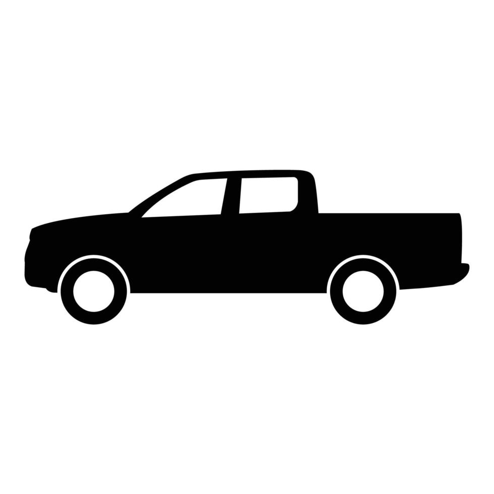 diseño de icono de silueta negra de coche camión vector