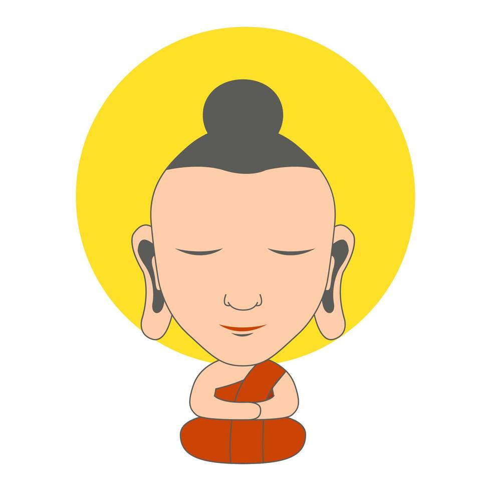 clip art of lord of buddha with cartoon design vector