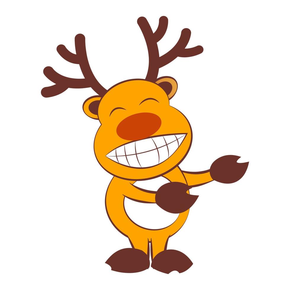 clip art of reindeer smiling and being in invitation pose vector