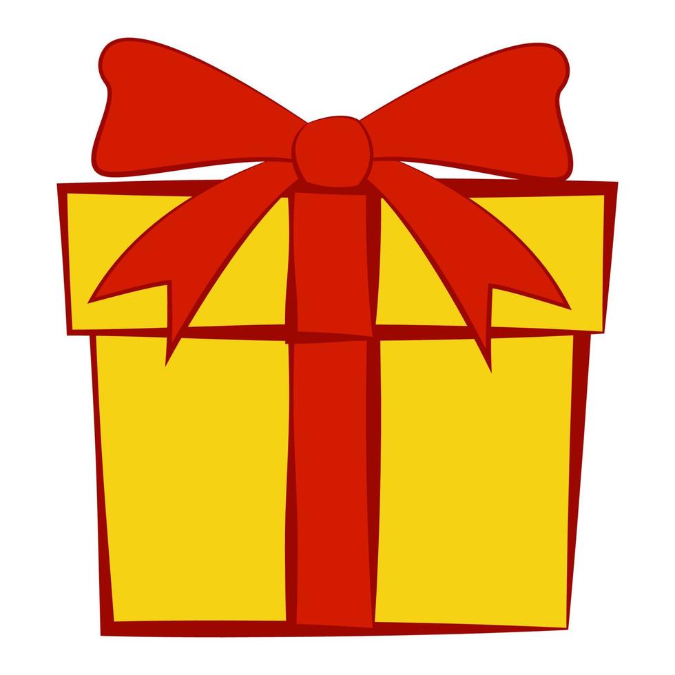 clip art of gift box with yellow color vector