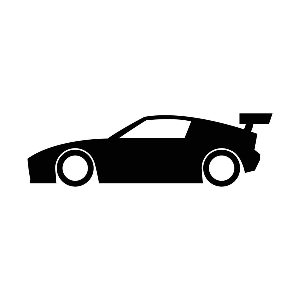 black silhouette icon design of racing car vector