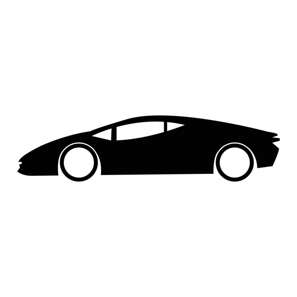 black silhouette icon design of supercar vector