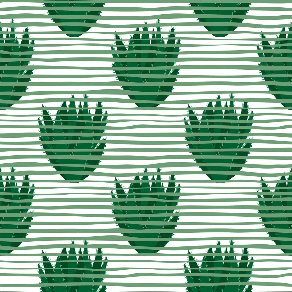 patrón sin costuras de cactus. fondo de pantalla de cactus verde. fondo exótico botánico de garabatos. vector