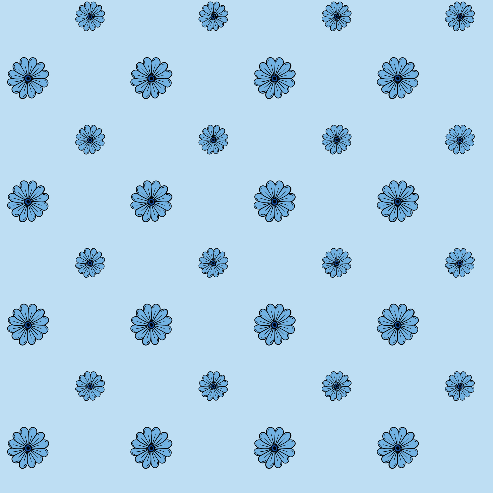 hand drawn blue flower pattern free vector 5644310 Vector Art at Vecteezy