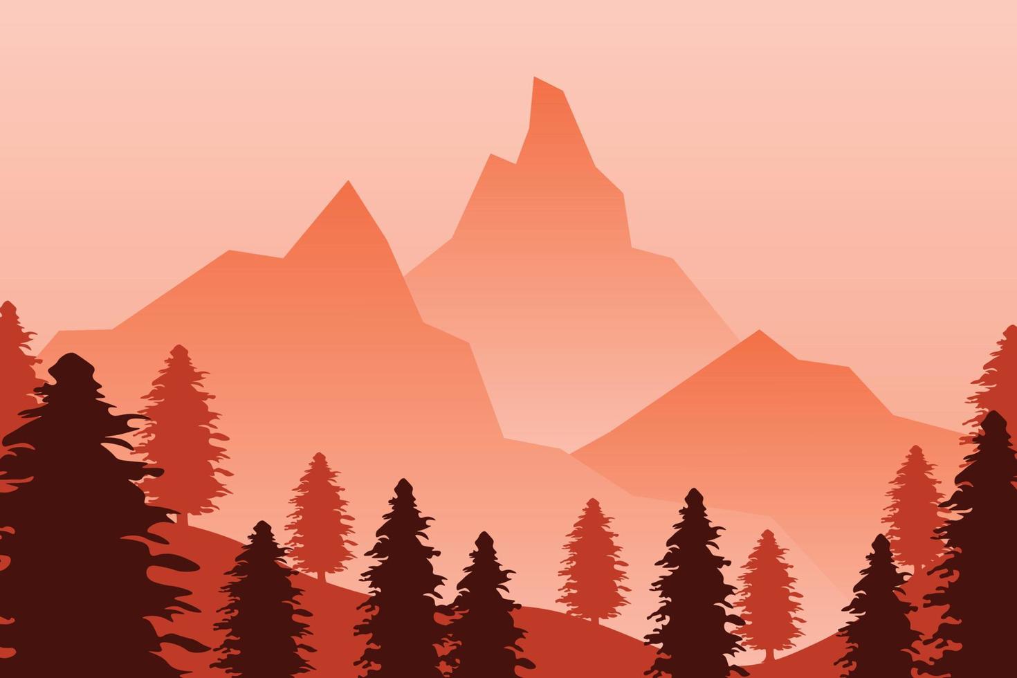 background Landscape mountain forest Premium Vector