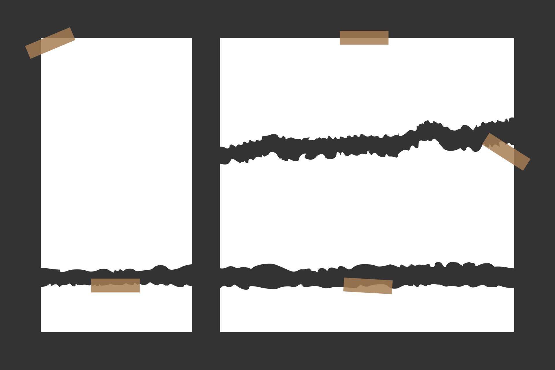 Set of torn ripped paper sheets with sticker Free Vector 5644323 Vector