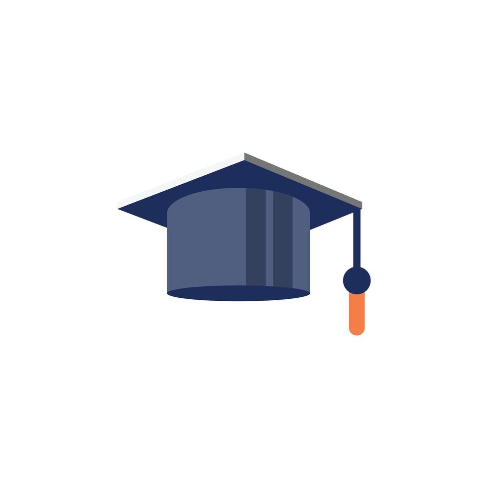 icono plano de gorra de graduación y diploma vector