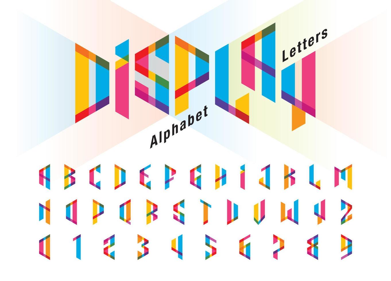 Colorful Distort Alphabet Letters and numbers, Minimalist Font letter Design vector