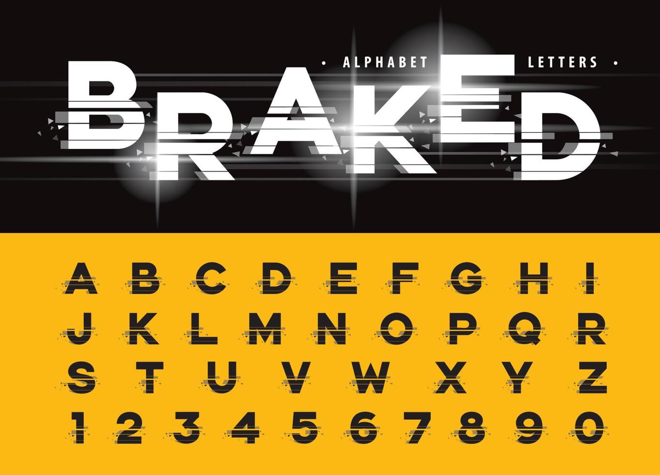 Glitch Modern Alphabet Letters, Grunge linear stylized rounded fonts, Letters set for Futuristic vector