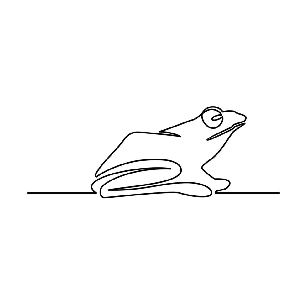 Continuous one line drawing. frog animals. Continuous line drawing of frog animal. Template for your design. Vector illustration