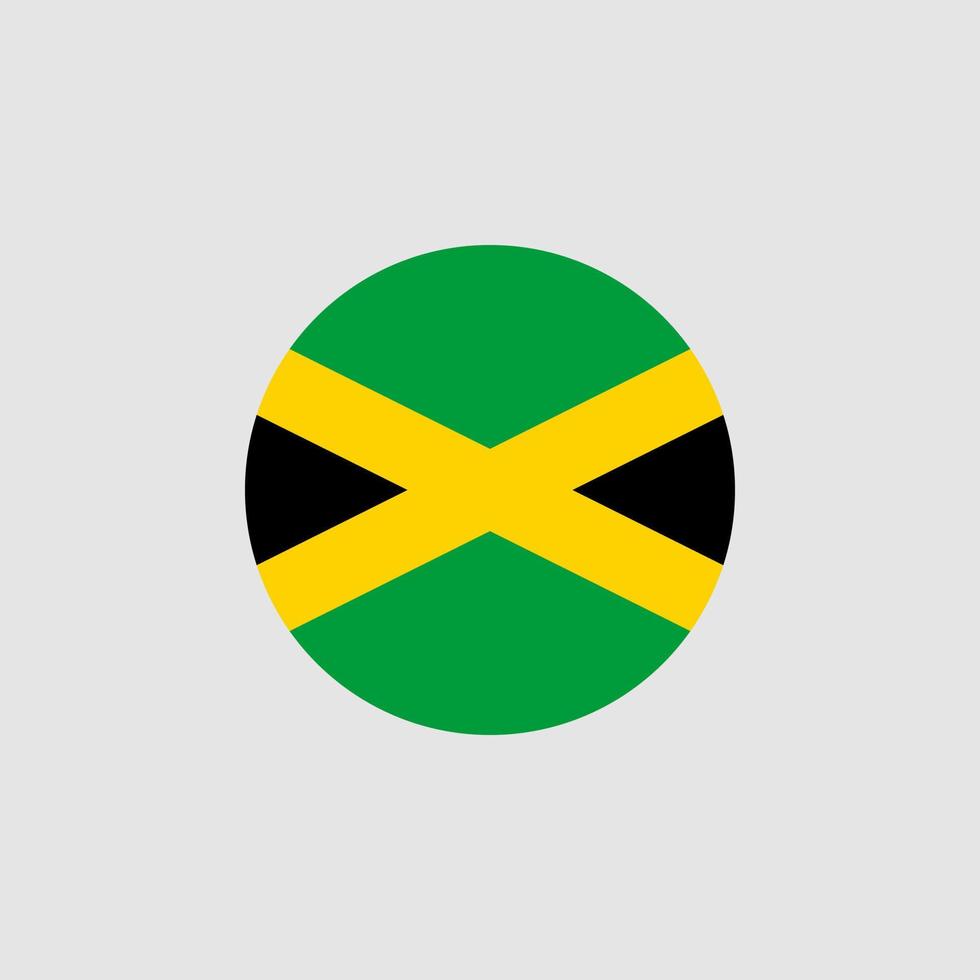 National Jamaica flag, official colors and proportion correctly. Vector illustration. EPS10.