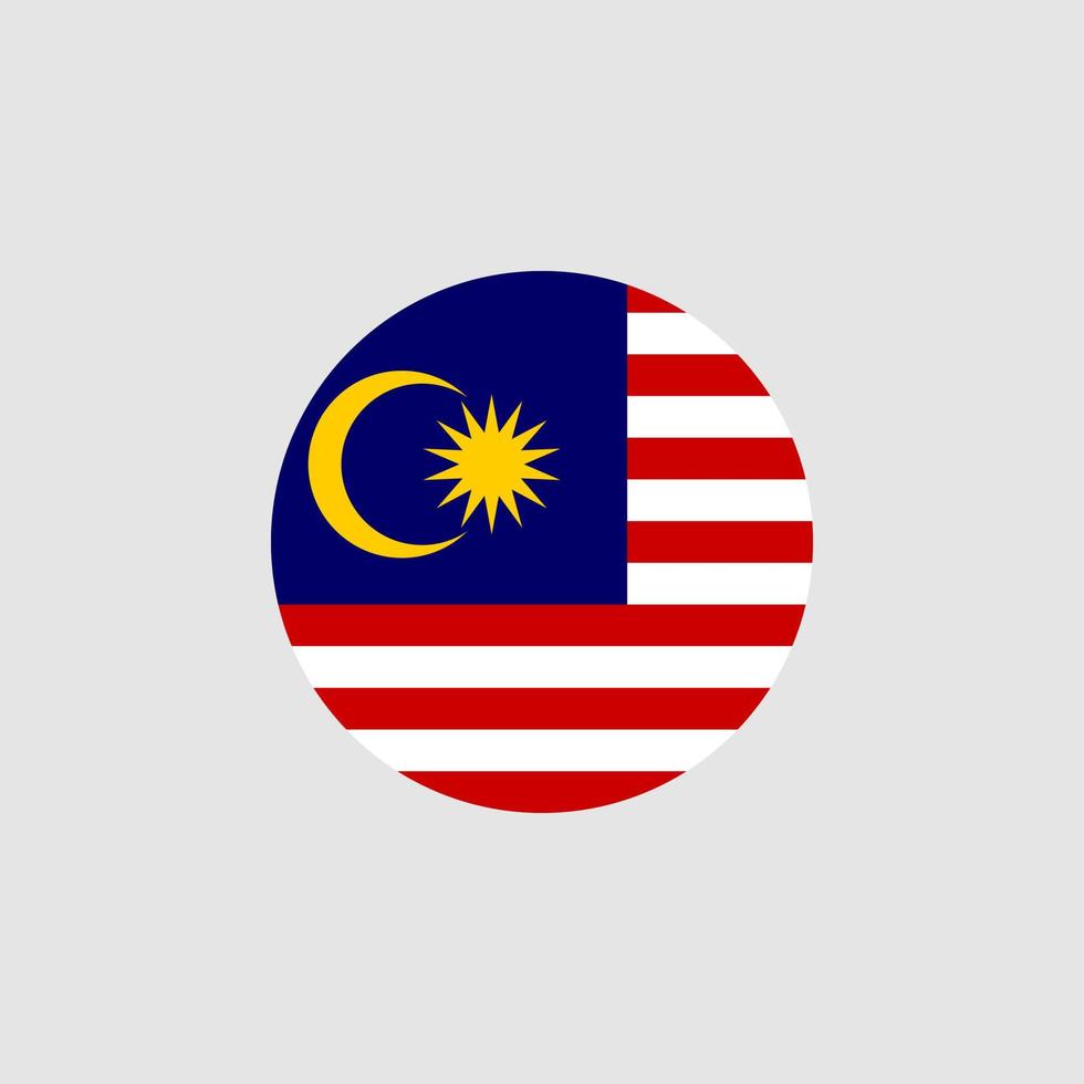 National Malaysia flag, official colors and proportion correctly. Vector illustration. EPS10.