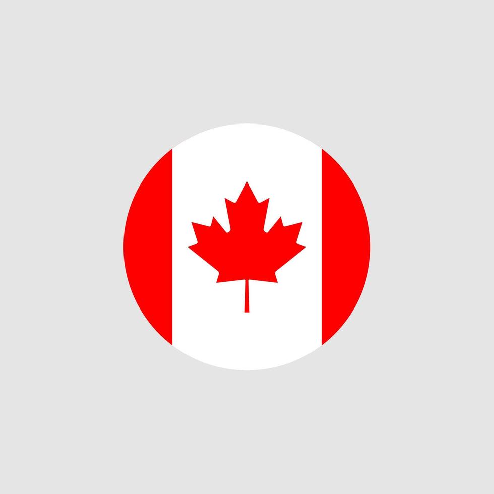 bandera de Canadá en colores y proporciones oficiales. vector. símbolo del país nacional canadiense. icono aislado. ilustración de colores rojos. vector