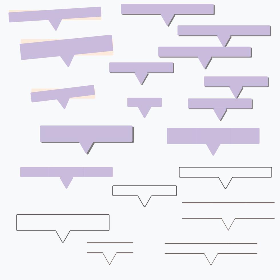 Set of speech bubbles in the form of rectangles,isolated. vector