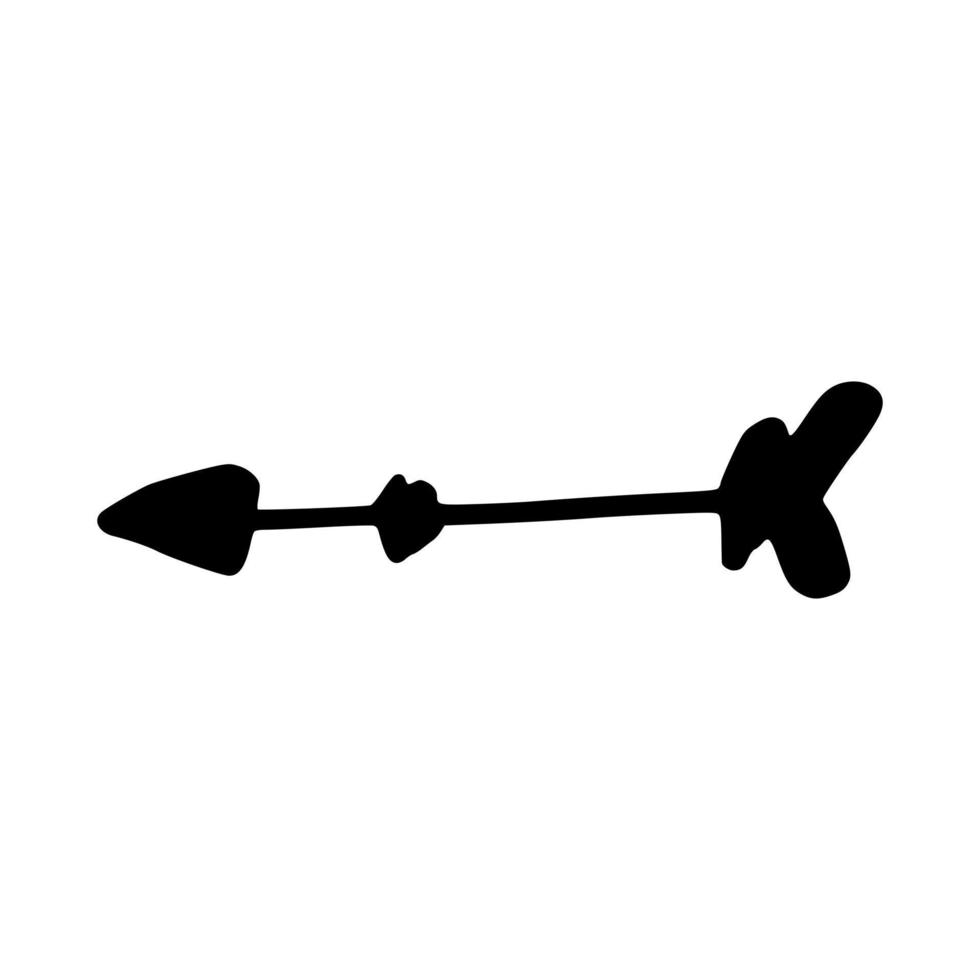 Hand drawn black arrow symbol. Abstract ethnic element. vector