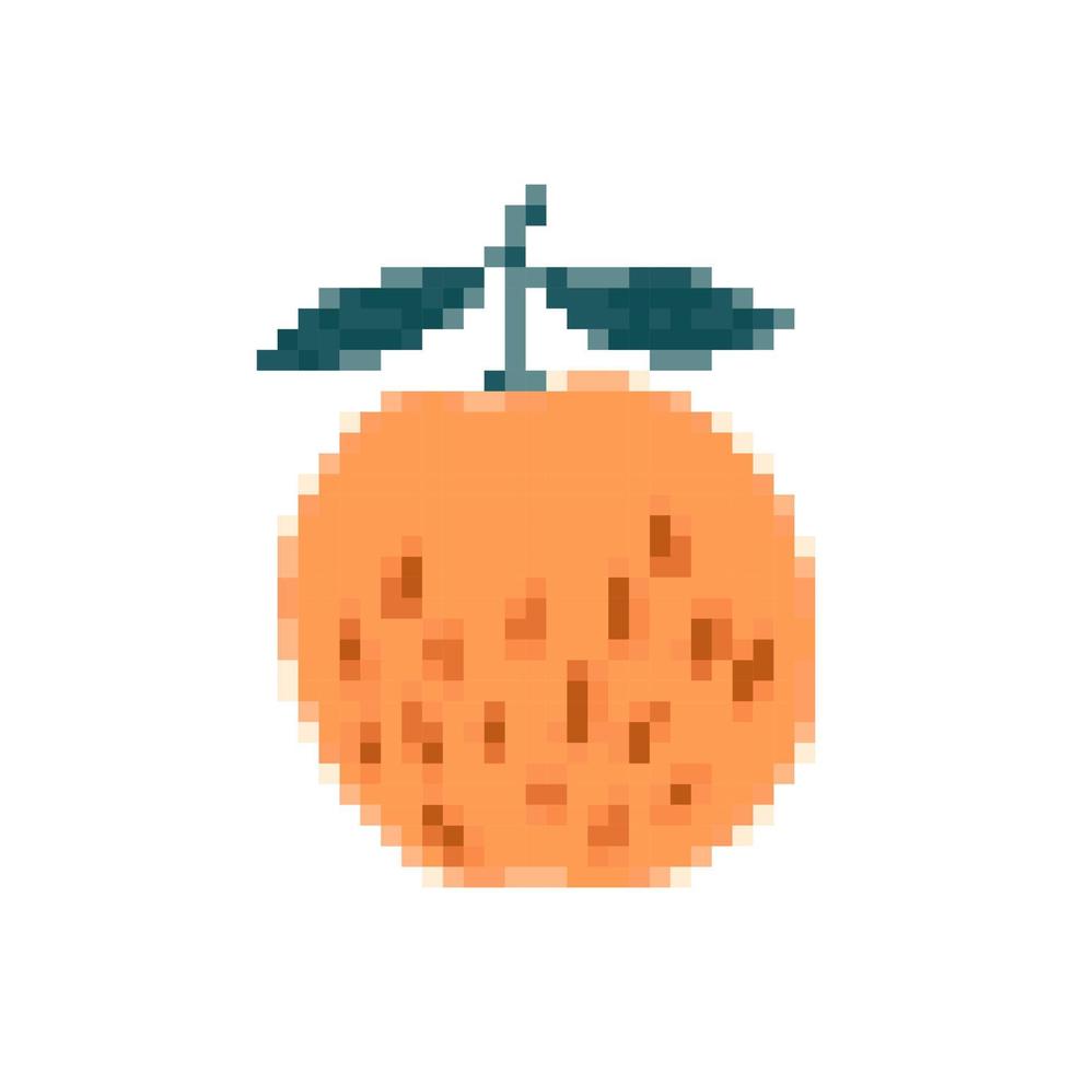 icono de manzana en estilo de arte de píxeles. símbolo de fruta vector