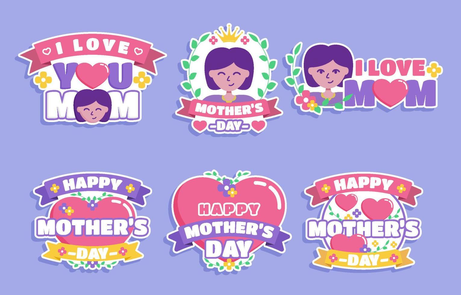 feliz dia de la madre pegatina vector