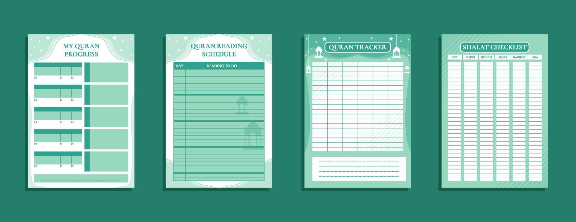 Journal Template Islamic Table vector