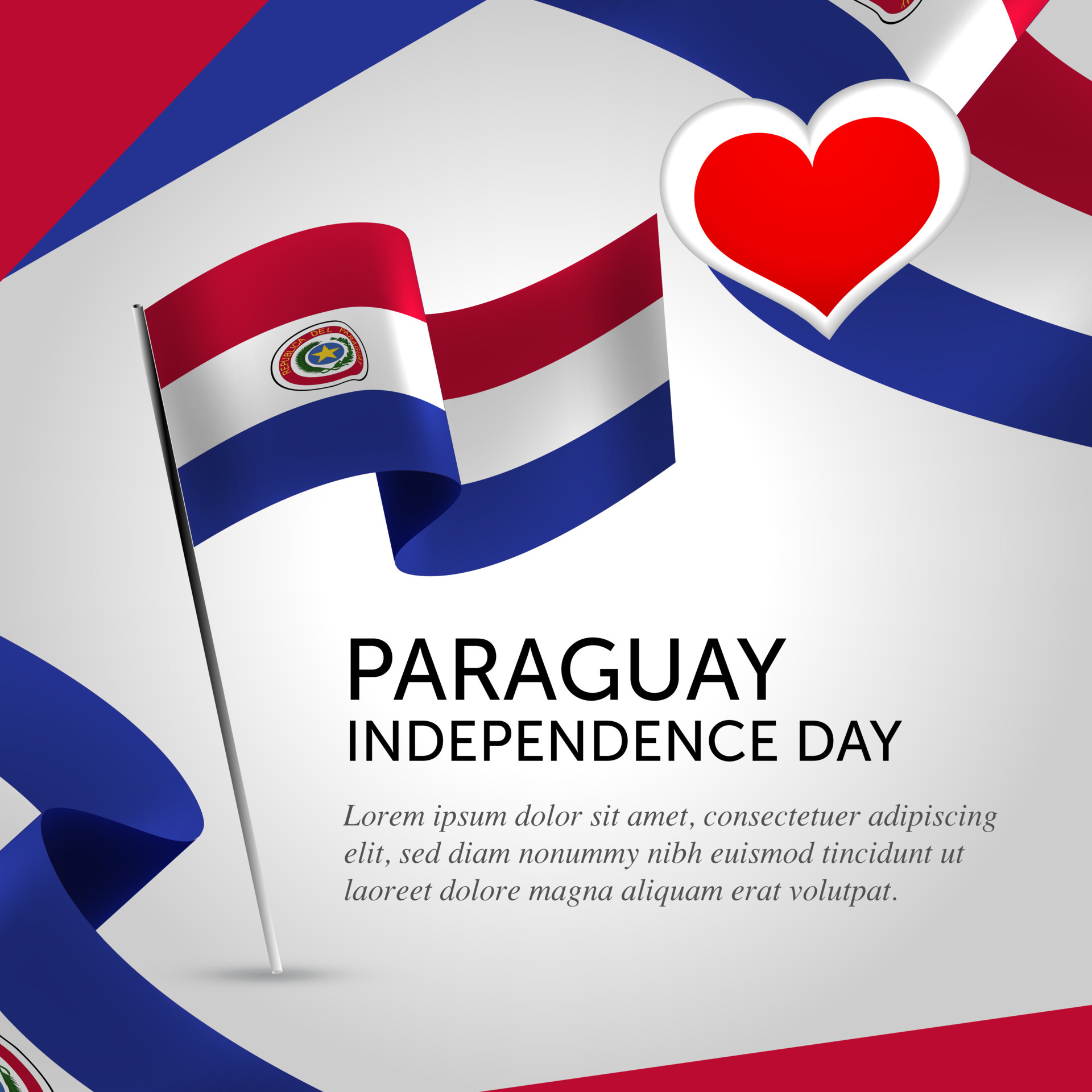 celebración del día de la independencia de paraguay. banner, tarjeta de