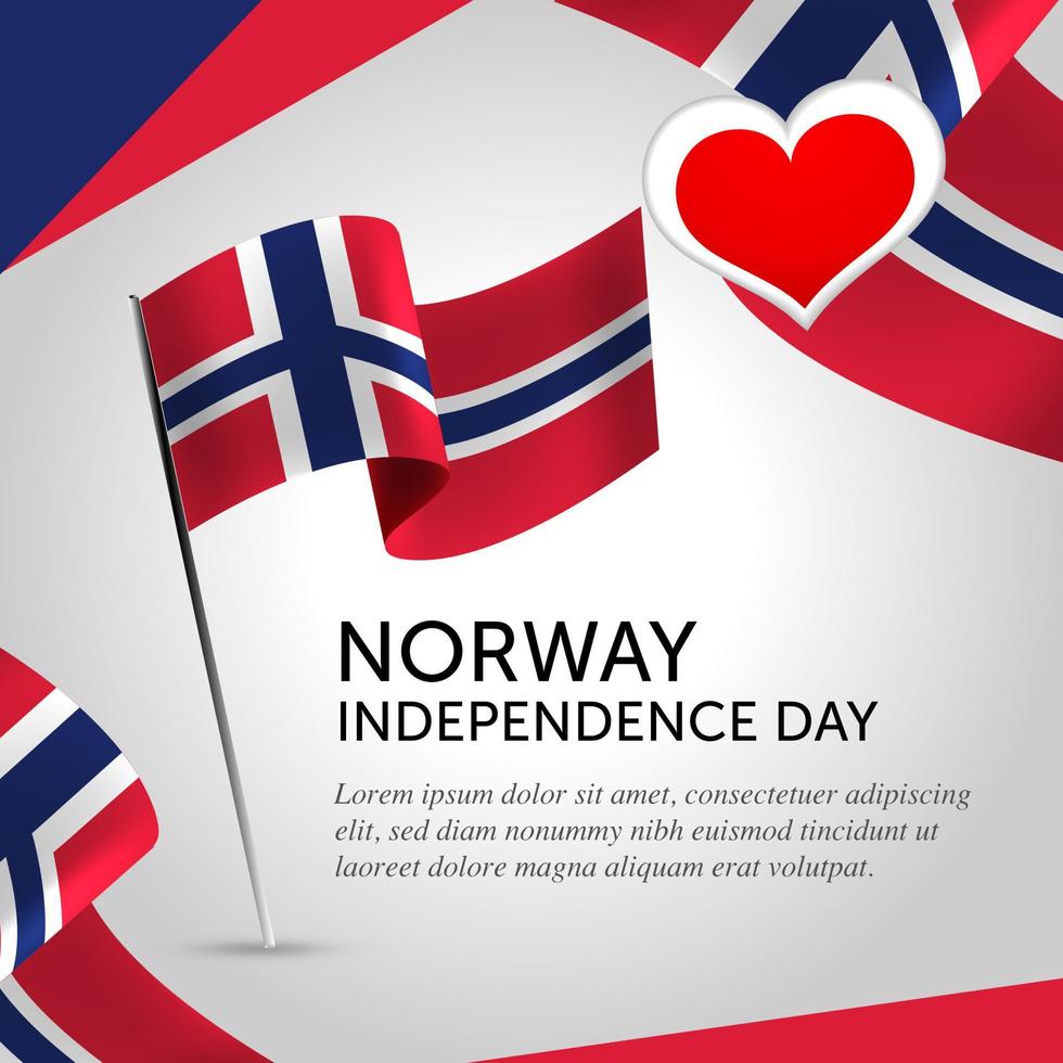 celebración del día de la independencia de noruega. banner, tarjeta de felicitación, diseño de volante. diseño de plantilla de cartel vector