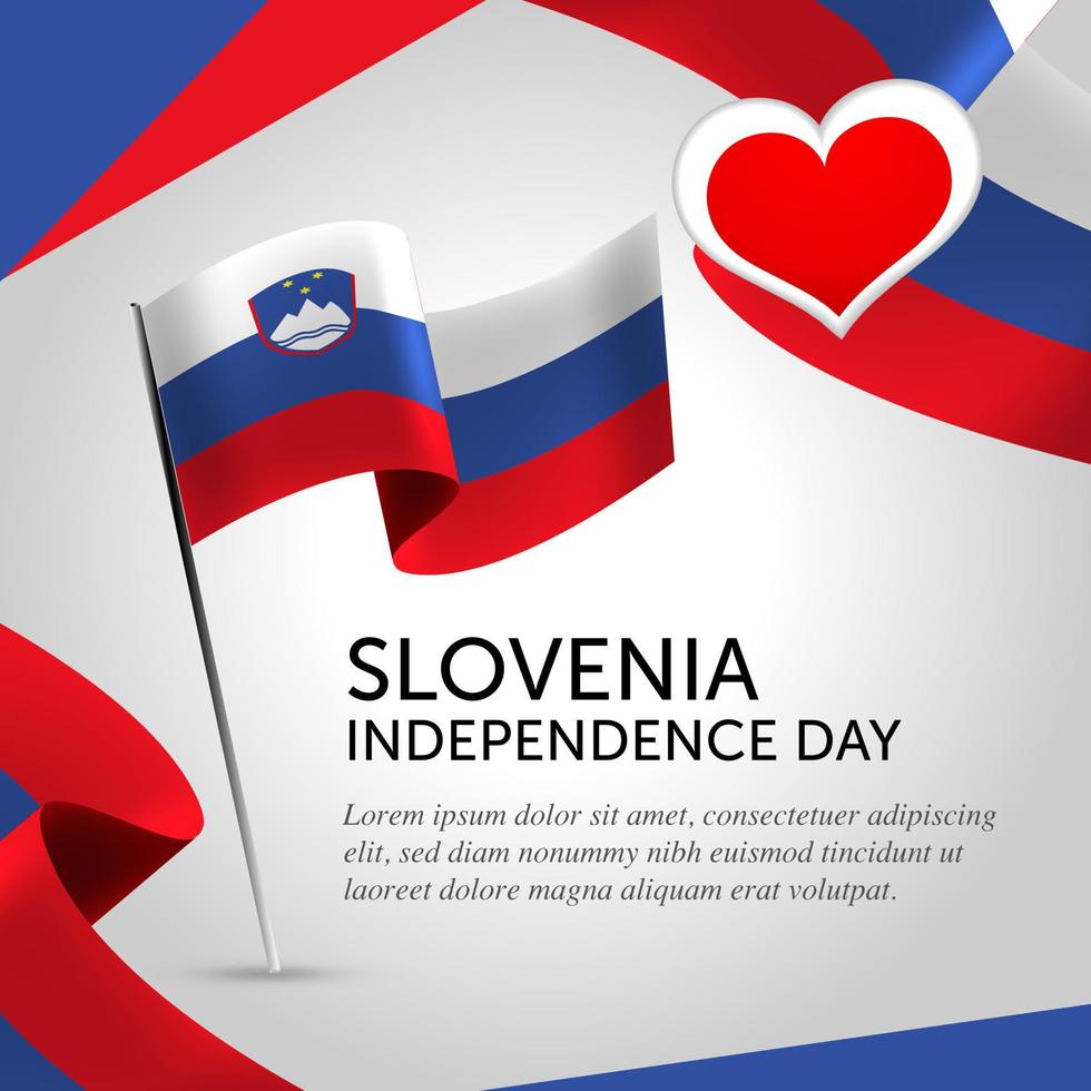 Slovenian Independence Day Celebration. Banner, Greeting card, Flyer design. Poster Template Design vector