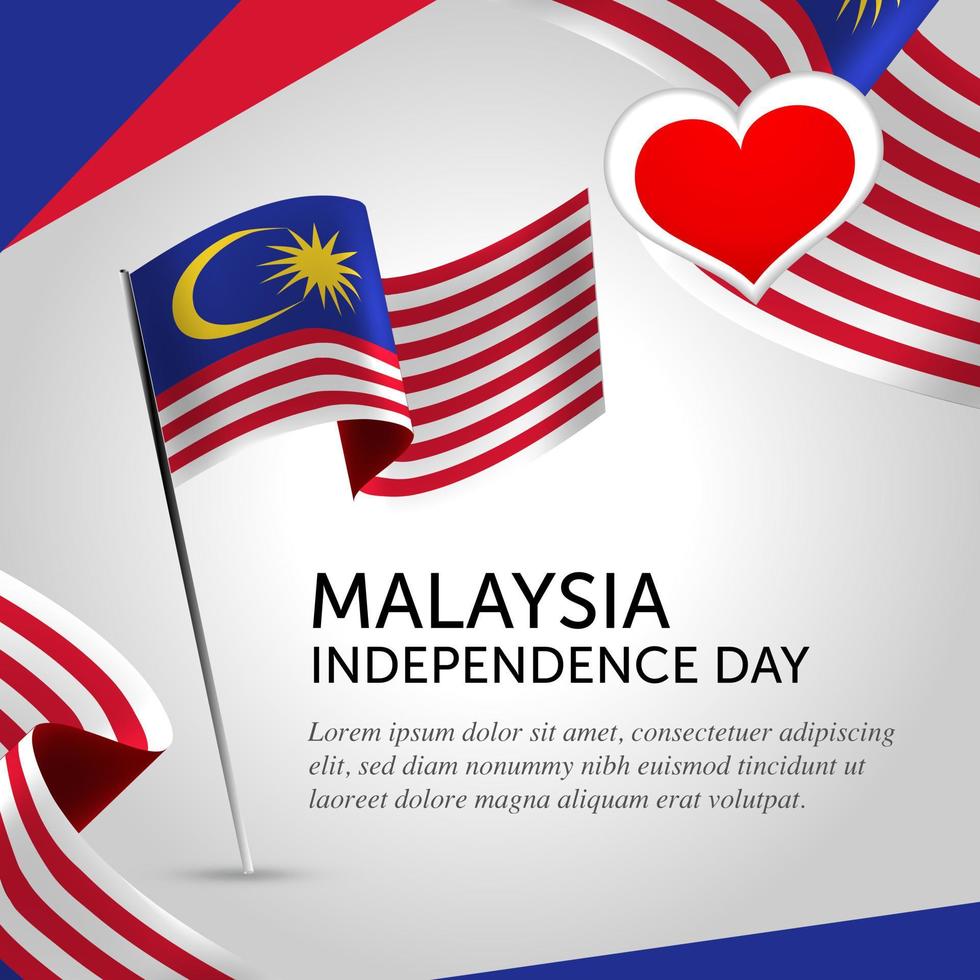 Malaysian Independence Day Anniversary. Banner, Greeting card, Flyer design. Poster Template Design vector