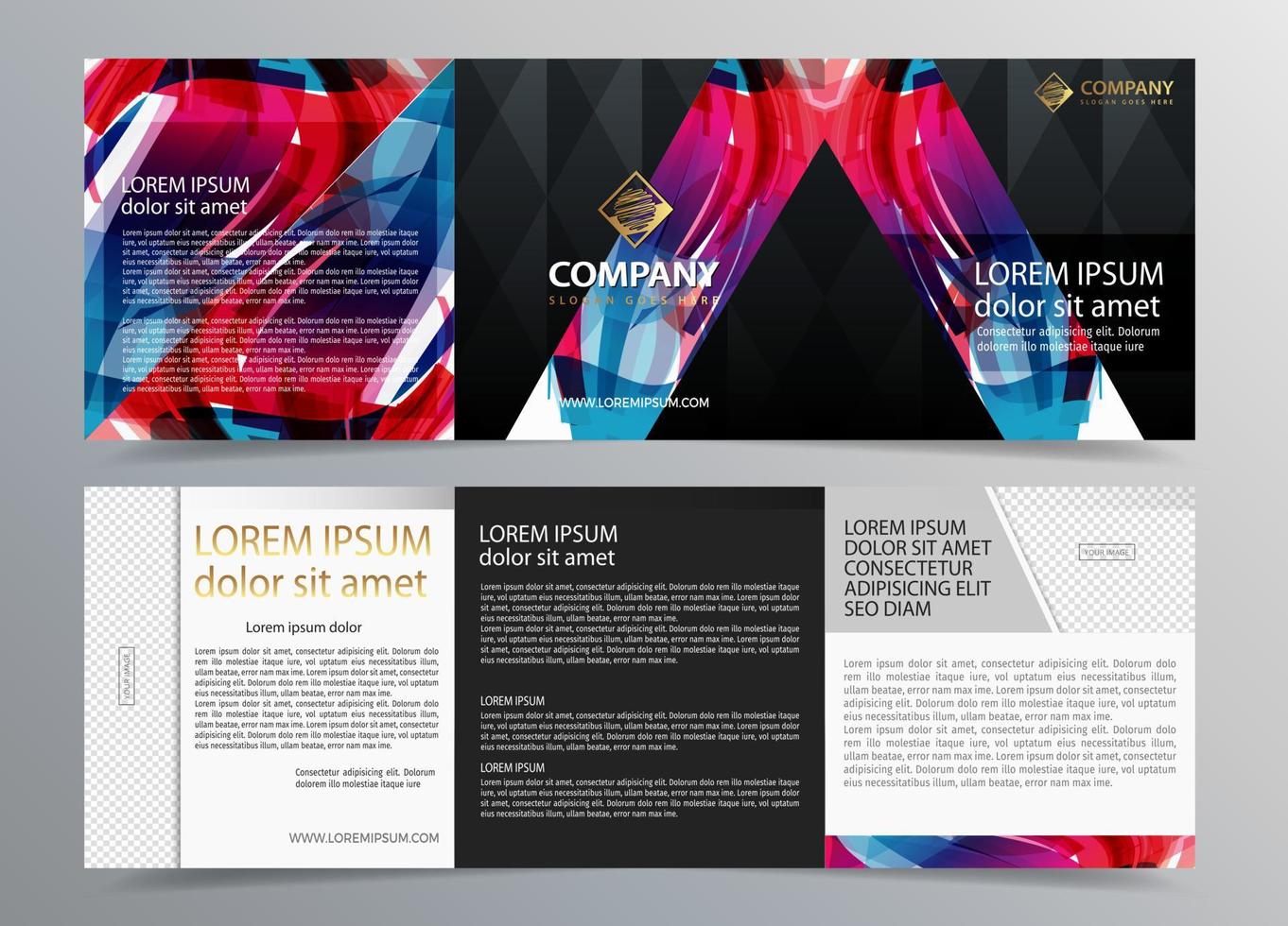 Brochure template design. full color . brochure with realistic photos vector