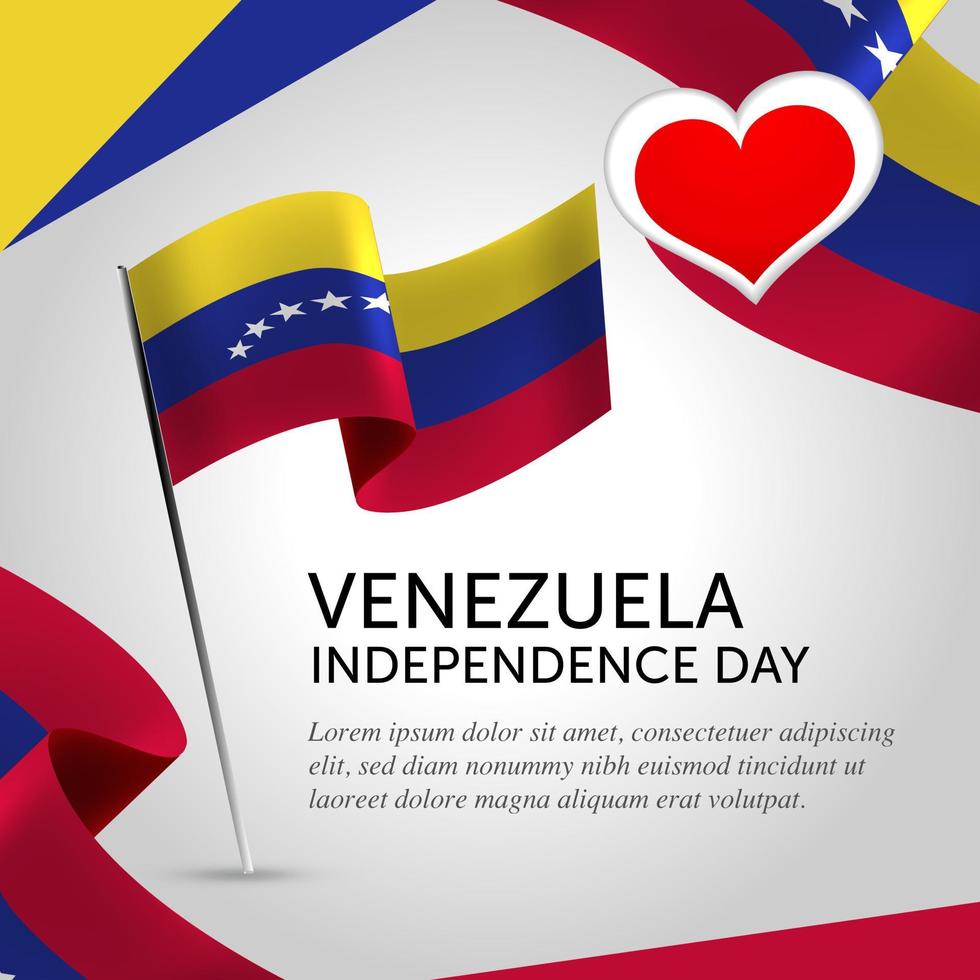 Venezuelan Independence Day Celebration. Banner, Greeting card, Flyer design. Poster Template Design vector