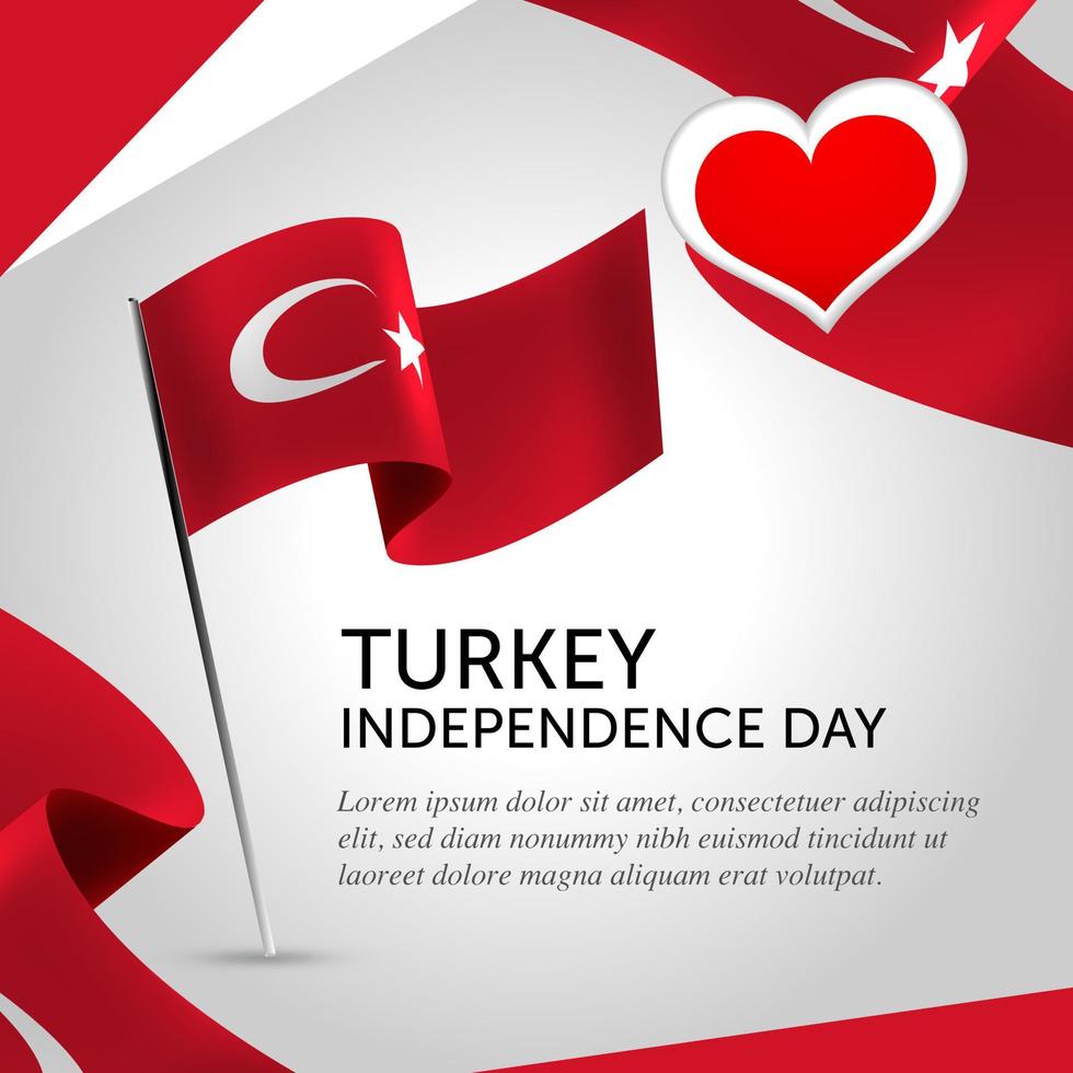 Anniversary Independence Day Turkey. Banner, Greeting card, Flyer design. Poster Template Design vector