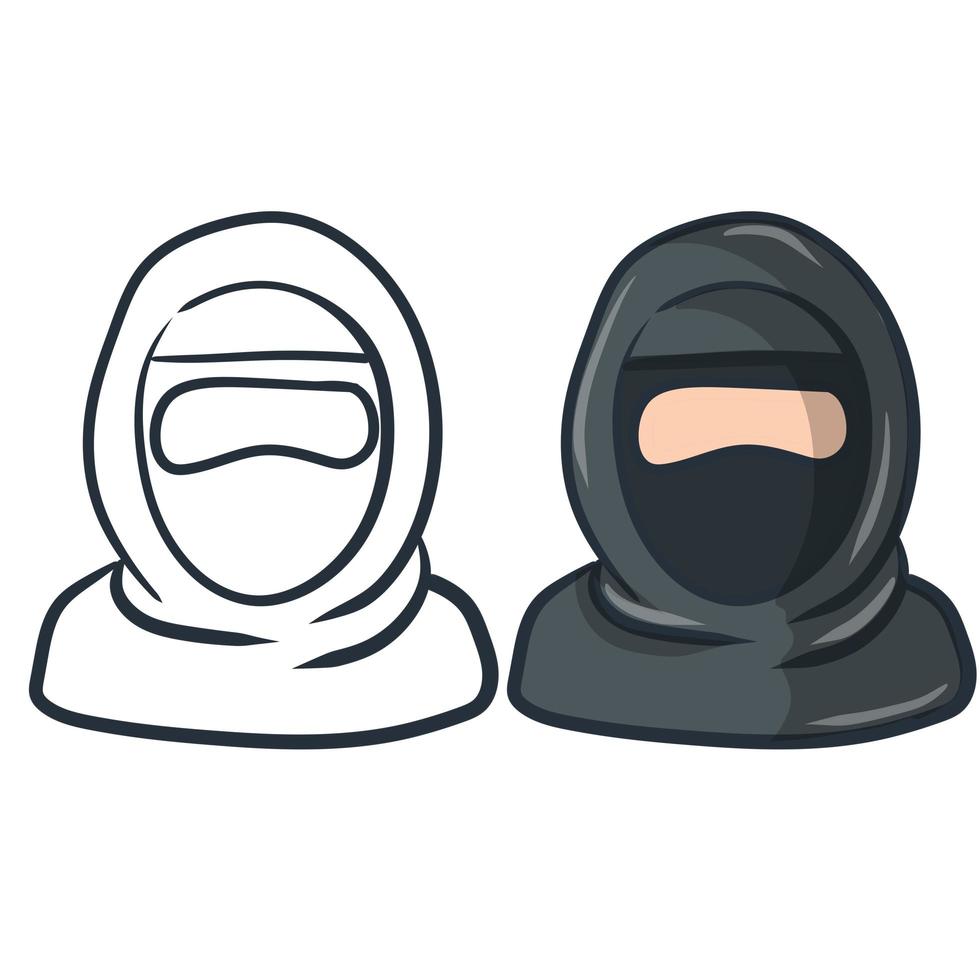 Set of Avatar of Muslim girl covered with scarf vector