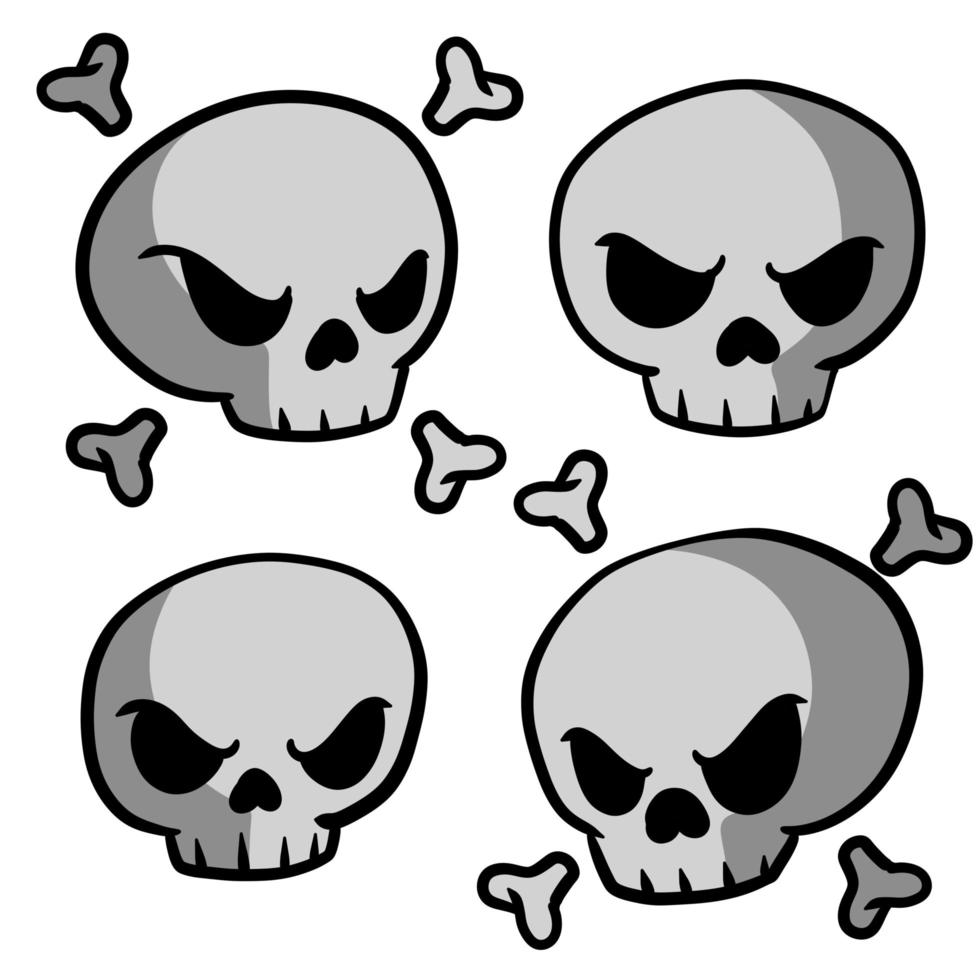 Human skull and crossbones. Dead man head. Pirate flag Jolly Roger. vector