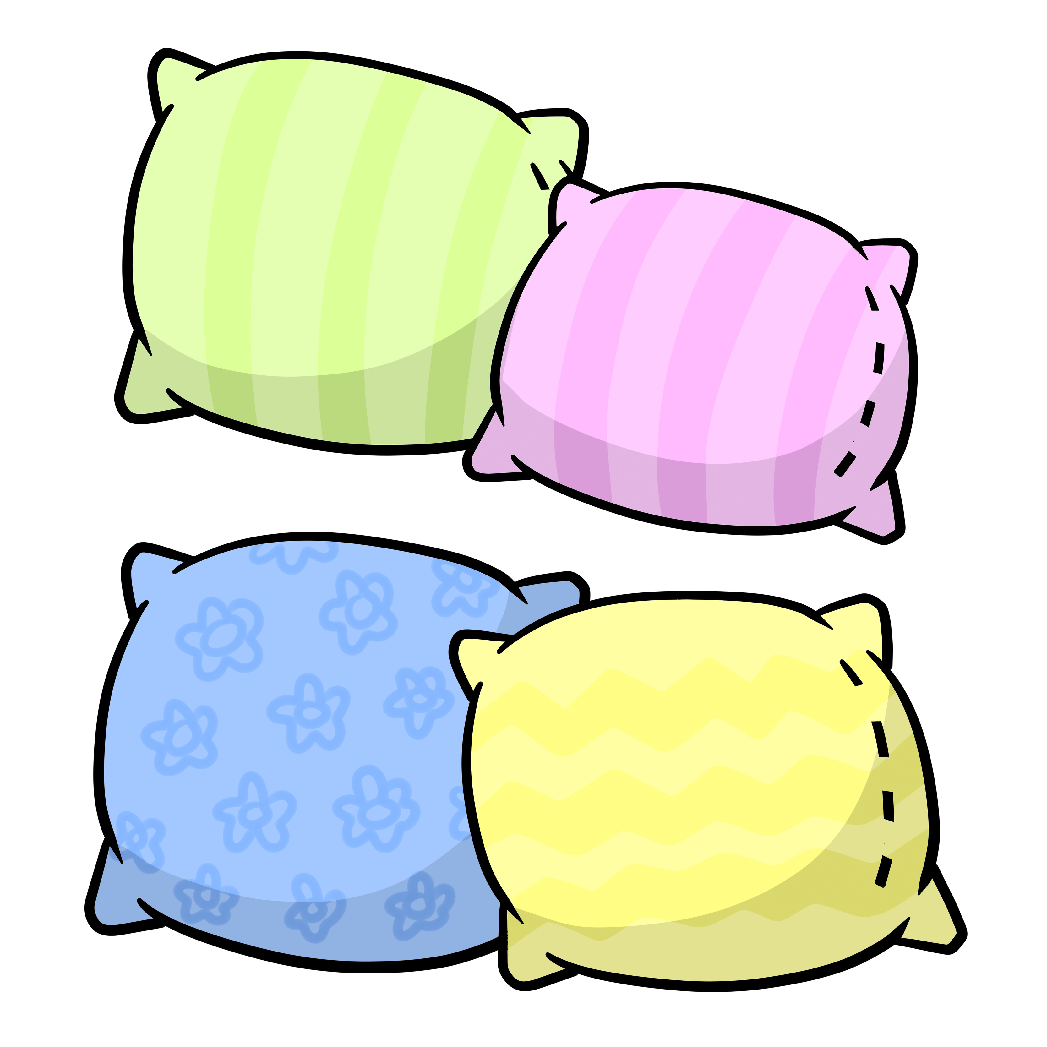 Set of pillows. Large and small object. Cartoon flat illustration. 5645733 Vector  Art at Vecteezy