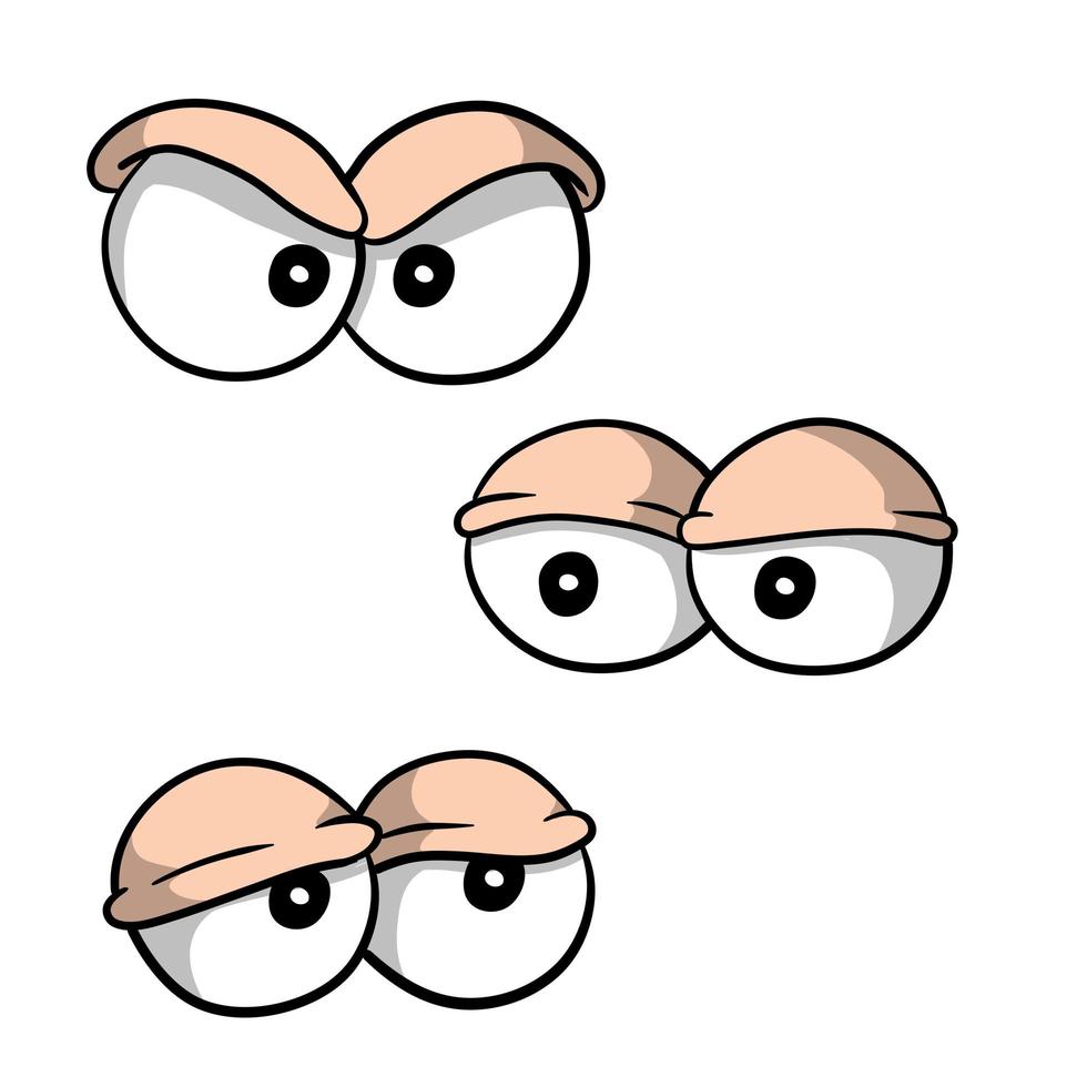 Set funny eye. Comic emotions. vector