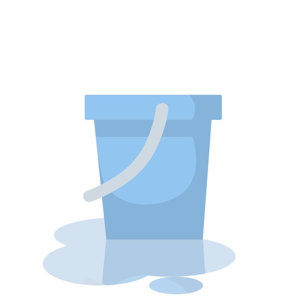 Blue Bucket. Element of cleaning house. object with handle. vector