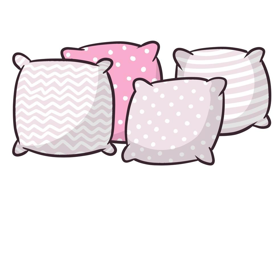 Set of pillows. Cartoon flat illustration. vector