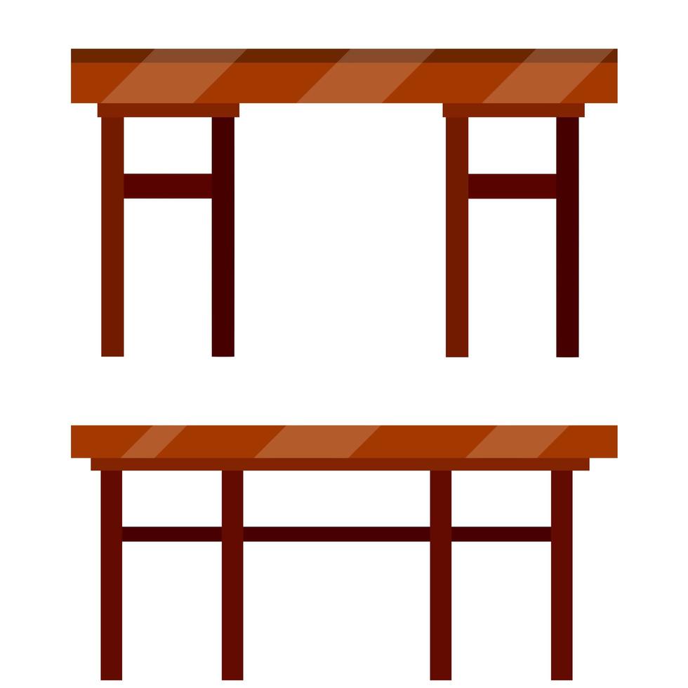 Set of Table. Kitchen furniture. Element of cafe and restaurant. vector