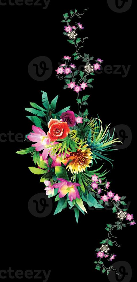 flowers and plants desingn textile floral botanical digital print photo