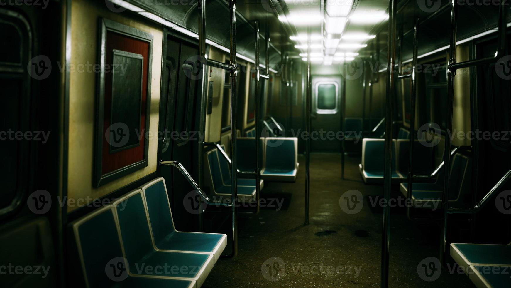 Subway wagon is empty because of the coronavirus outbreak in the city photo