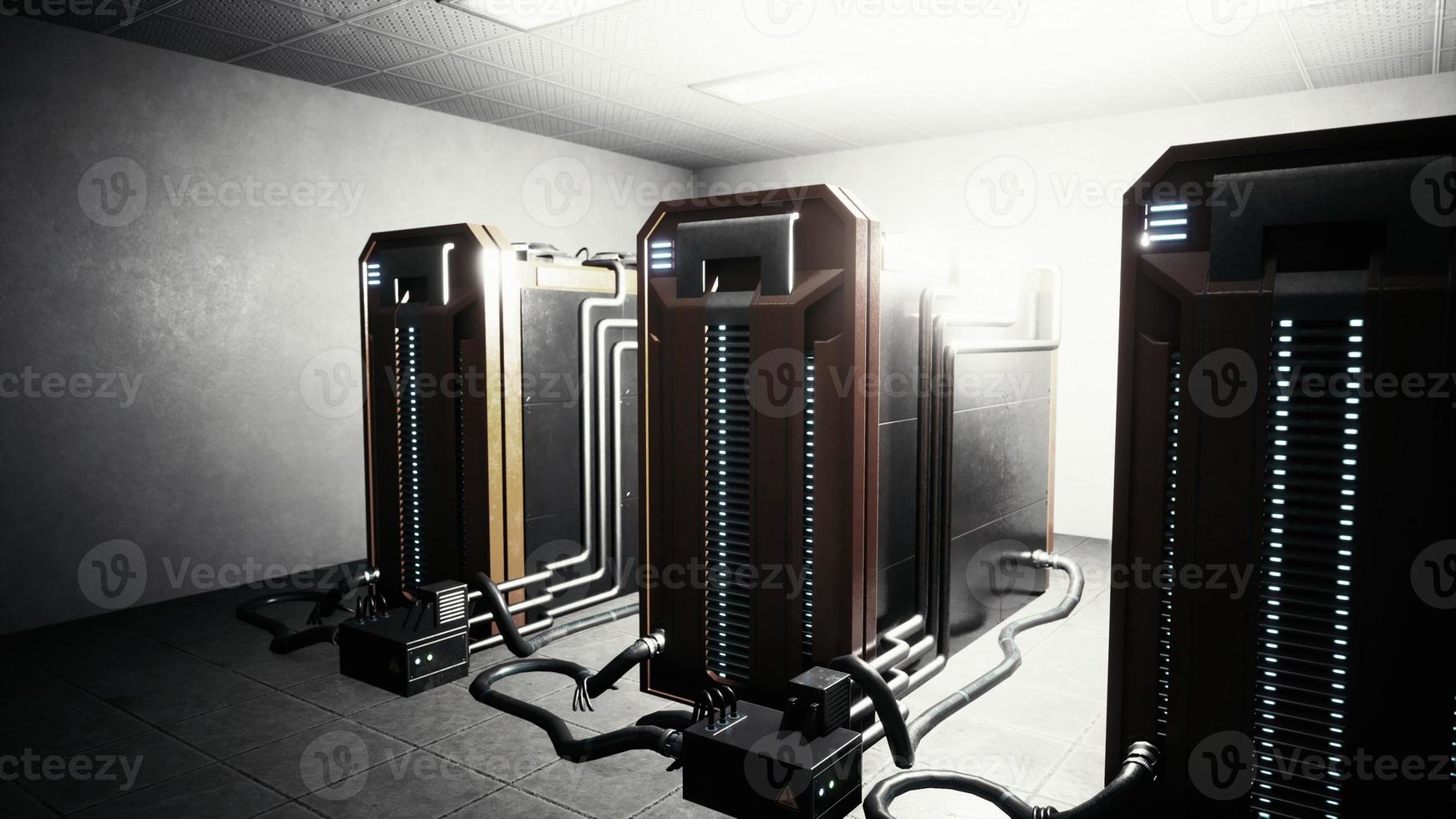 cryptocurrency mining farm using computer graphic cards photo